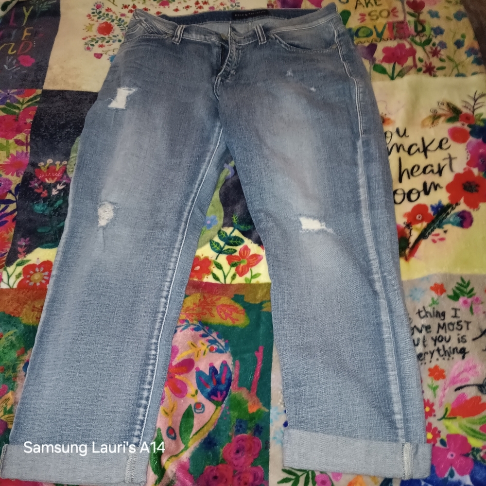 Rock and Republic Light Blue Distressed Boyfriend Jeans Size 8 Medium